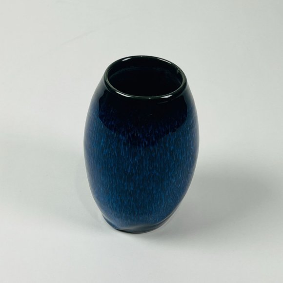 Beautiful Decorative 6" Blue Black 2 tone Glazed Table Vase - Picture 2 of 8
